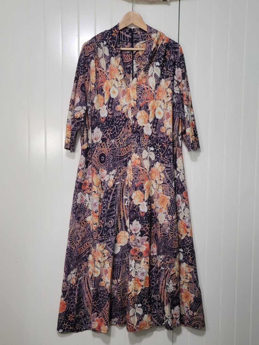 Soft Surroundings Naima Boho Festival Hippie Cottagecore Floral Print Maxi Dress